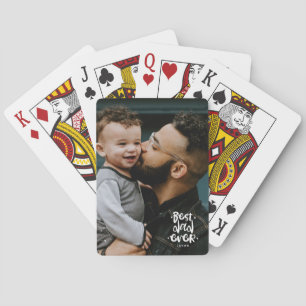 Best Dad Ever Custom Photo Father's Day Gift Name  Playing Cards