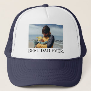 Best Dad Ever Custom Photo Fathers Day Gift Trucker Hat
