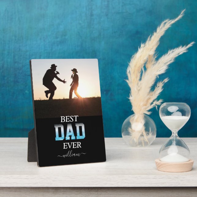 Best Dad Ever Custom Photo Father's Day  Plaque (Side)