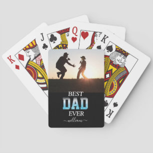 Best Dad Ever Custom Photo Father's Day  Playing Cards