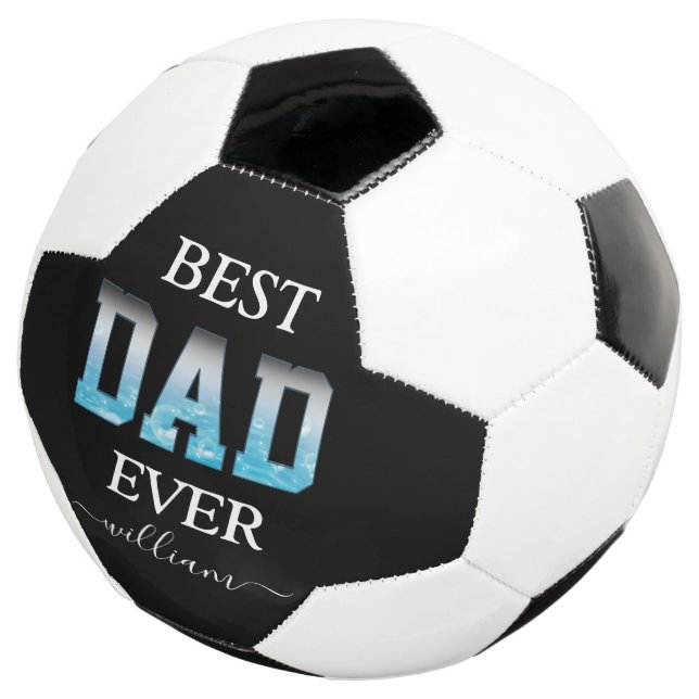 Best Dad Ever Custom Photo Father's Day  Soccer Ball (Three Quarter)