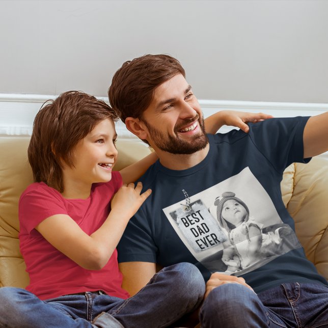 Best Dad Ever Custom Photo Father's Day Tri-Blend Shirt (Creator Uploaded)