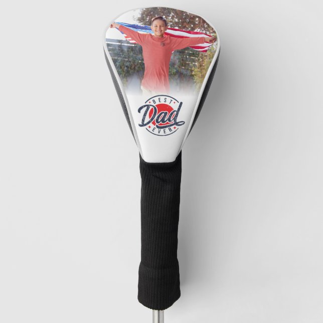 Best Dad Ever Custom Photo Golf Head Cover (Front)