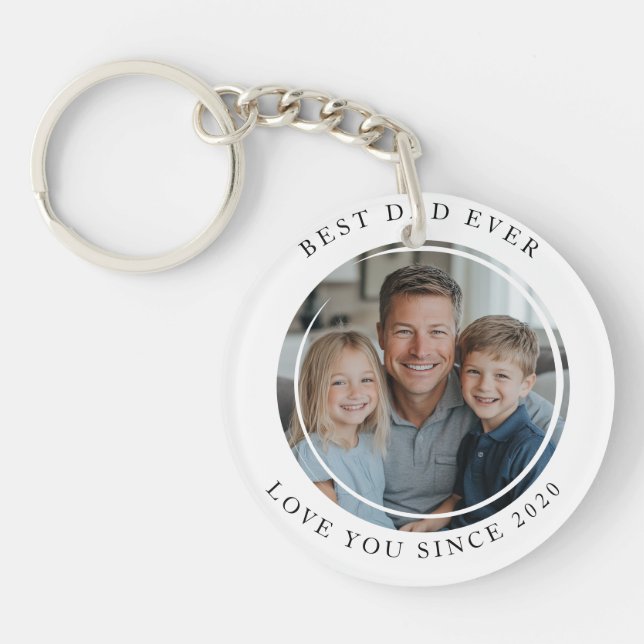 Best dad Ever custom Photo  Key Ring (Front)