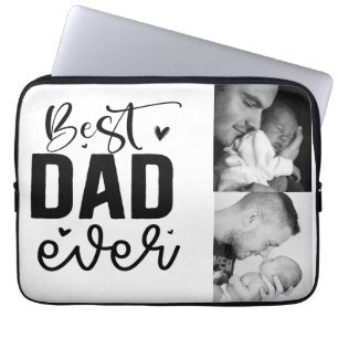 Best Dad Ever Custom Photo Laptop Sleeve