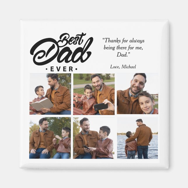 Best Dad Ever Custom Photo Magnet (Front)