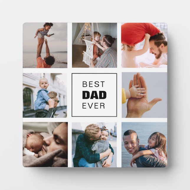 Best Dad Ever Custom Photo Personalised Collage Plaque (Front)