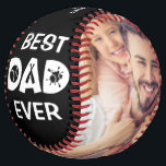 Best Dad Ever Custom Photo Personalised Name  Softball<br><div class="desc">Best Dad Ever Custom Photo Personalised Name Softball features two of your favourite photos with the text "Best Dad Ever" in modern white script and your custom text in the centre on a black background. Personalised by editing the text in the text boxes provided and adding your photos. PHOTO TIP:...</div>