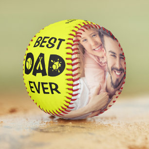 Best Dad Ever Custom Photo Personalised Name Softball