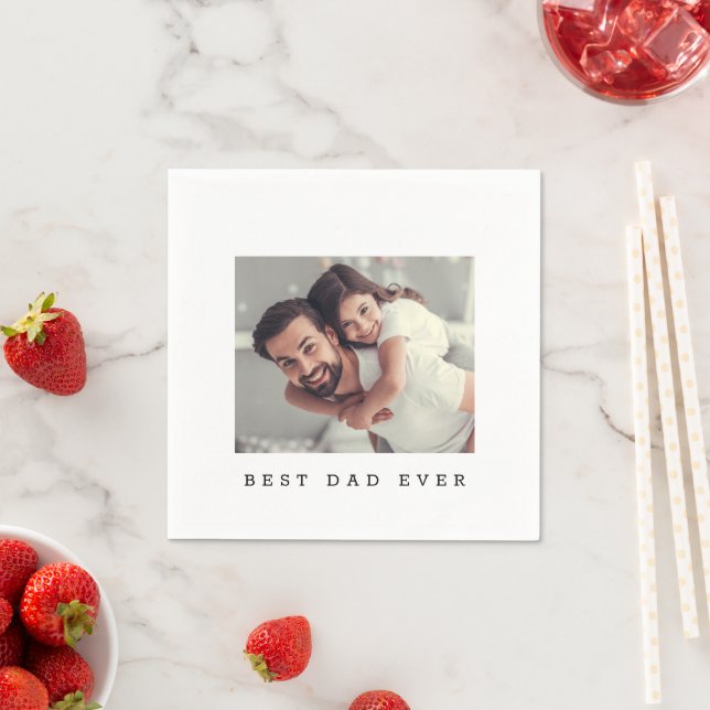 Best Dad Ever Custom Photo Personalised  Napkin (Insitu)
