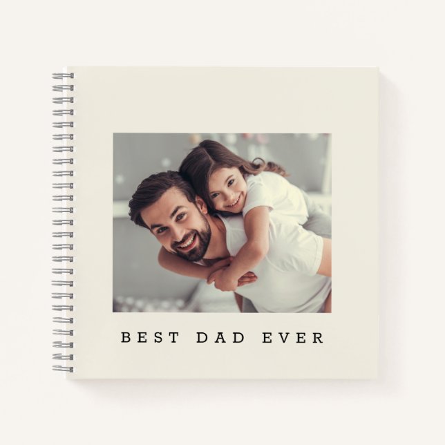 Best Dad Ever Custom Photo Personalised Notebook (Front)