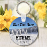 Best Dad Ever Custom Photo Personalised Text Gift Key Ring<br><div class="desc">Add a name and year, and easily create your personalised father's day keychain gift. You can edit headline text for other occasions. You can TRANSFER this DESIGN on other Zazzle products and adjust it to fit most of the Zazzle items. You can also click the CUSTOMIZE button to add, delete...</div>