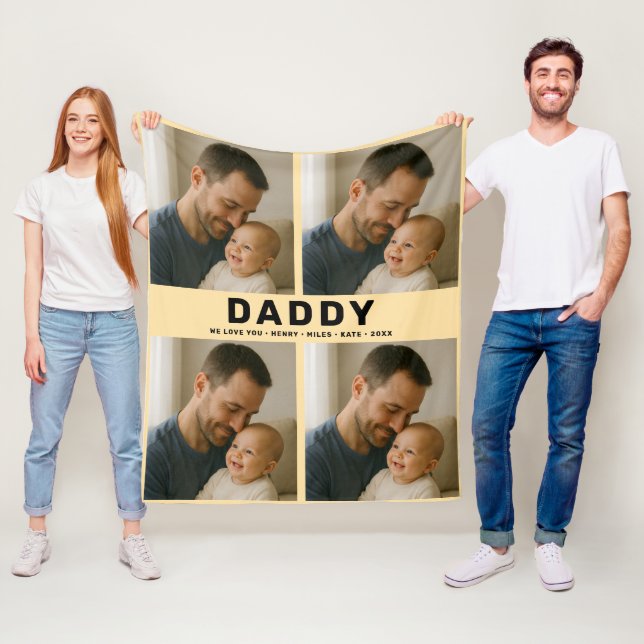 Best Dad Ever Custom Photo | Personalized Father’s Fleece Blanket (In Situ)