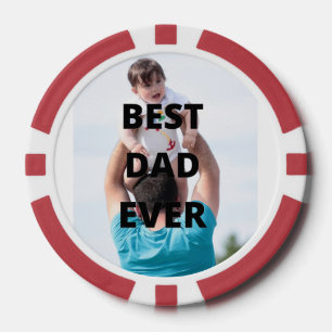 Best Dad Ever Custom Photo Poker Chips