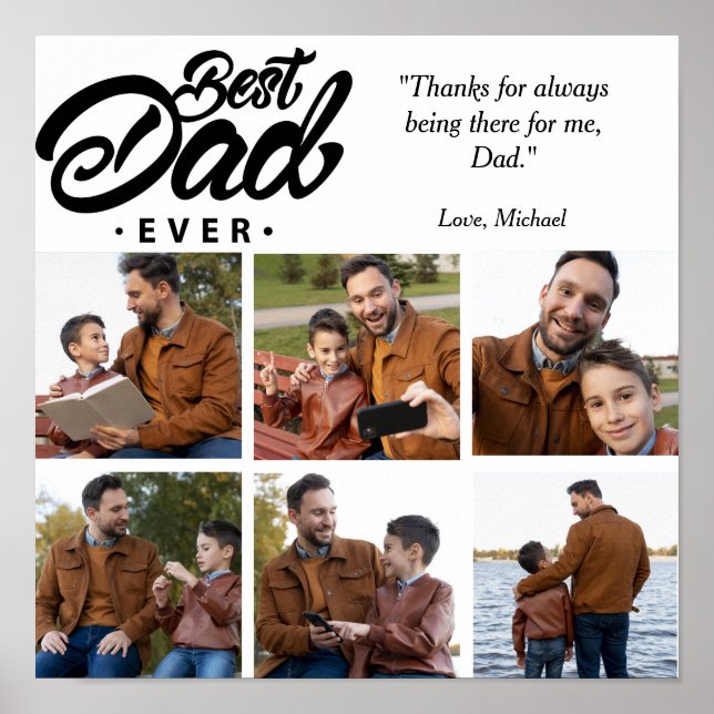 Best Dad Ever Custom Photo Poster (Front)