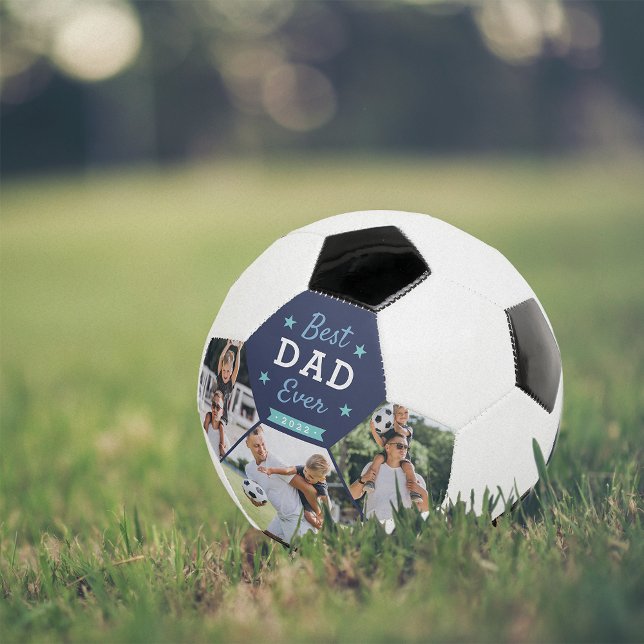Best Dad Ever Custom Photo Soccer Ball (Creator Uploaded)