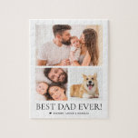 Best Dad Ever Custom Photos Father's Day Collage Jigsaw Puzzle<br><div class="desc">Celebrate Father's Day with a heartfelt gift — the Best Dad Ever Custom Photo Collage Puzzle. Personalise with your favourite family photos to create a one-of-a-kind keepsake that Dad will love putting together. A thoughtful,  interactive gift for dads,  grandpas,  and father figures.</div>