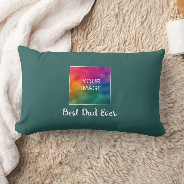 Best Dad Ever Custom Typography Script Template Lumbar Cushion (Blanket)