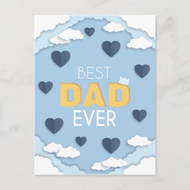 Best Dad Ever Cute Father's Day Card (Front)