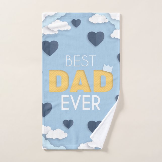 Best Dad Ever Cute Father's Day  Hand Towel (Hand Towel)
