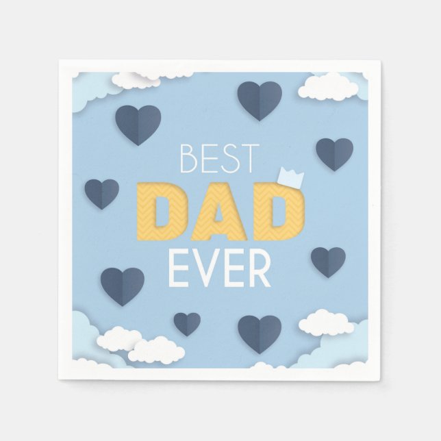 Best Dad Ever Cute Father's Day  Napkin (Front)