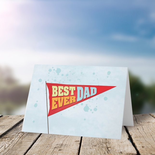 Best Dad Ever Cute Father's Day Pennant  Card (Creator Uploaded)