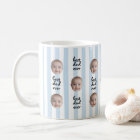 Best Dad Ever Cute Stripes Baby Face Photo