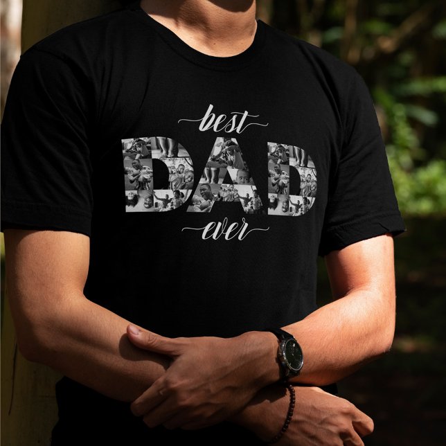 Best Dad Ever DAD black & White Photo Collage T-Shirt (Best Dad Ever DAD black & White Photo Collage T-Shirt)