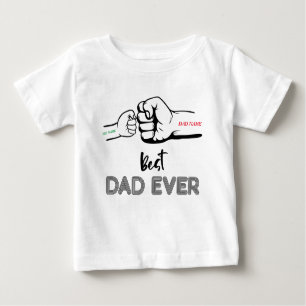 Best Dad Ever, Dad Of 1, Customised Dad Name Baby T-Shirt