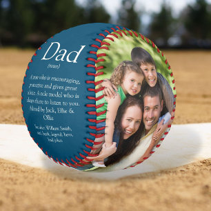 Best Dad Ever Definition 2 Photo Fun Blue Baseball