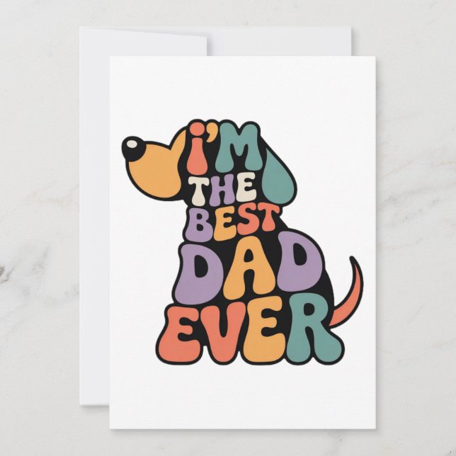 Best Dad Ever Dog Graphic  Invitation (Front)