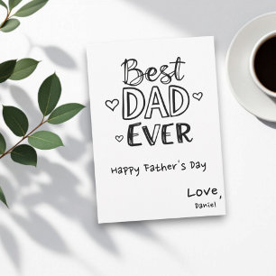 Best Dad Ever Doodle Personalised Father's Day Card