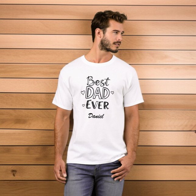 Best Dad Ever | Doodle Script Father's Day Gift T-Shirt (Creator Uploaded)