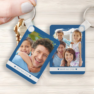Best dad ever double sided two photo key ring