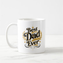Best Dad Ever- Elegant Gold & Navy Blue Coffee Mug