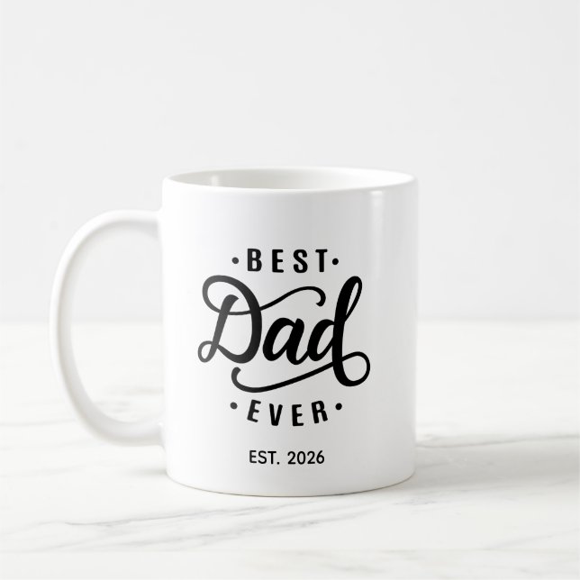 Best Dad Ever Established Date  Coffee Mug (Left)