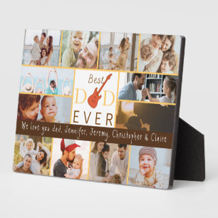 Best Dad Ever Family Photo Collage Fathers Day Plaque