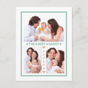Best Dad Ever Family Photo Collage Father's Day Postcard