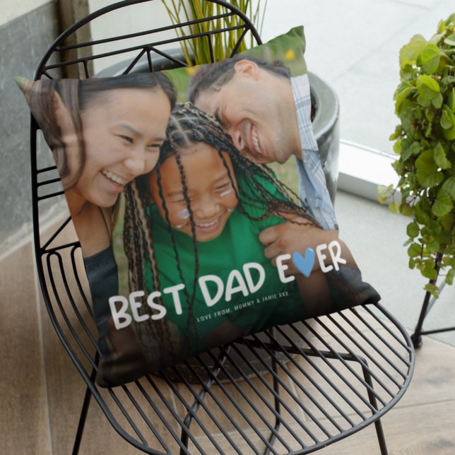 Best Dad Ever Family Photo Cushion (Creator Uploaded)