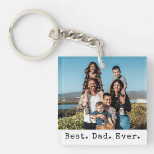 Best Dad Ever Family Photo Personalized Key Ring
