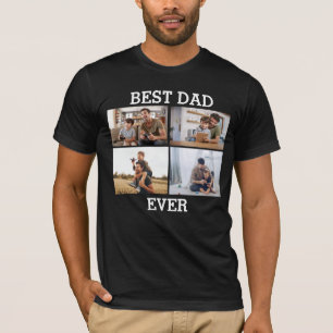 Best Dad Ever Father Daddy Photo Collage Picture T-Shirt