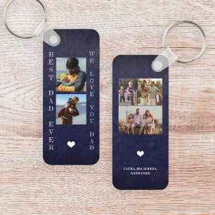 Best dad ever father personalised 5 photo collage key ring