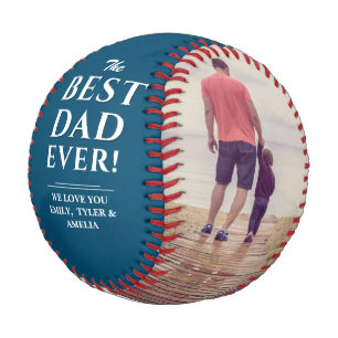 Best Dad Ever Father`s Day 2 Photo Collage Baseball