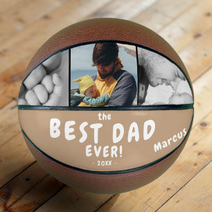 Best Dad Ever Father`s Day 3 Photo Collage Basketball