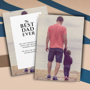 Best Dad Ever Father`s Day Full Family Photo Holiday Card