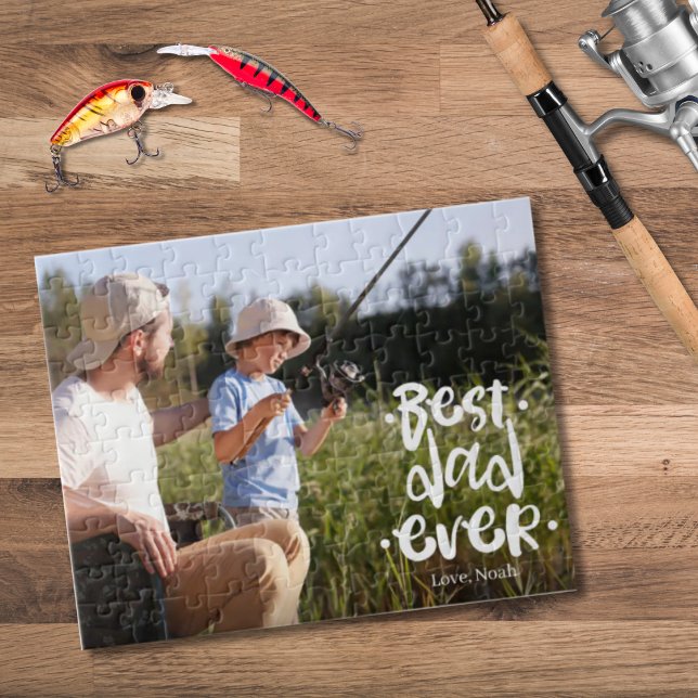 Best Dad Ever Father’s Day Gift Son Custom Photo Jigsaw Puzzle (Creator Uploaded)