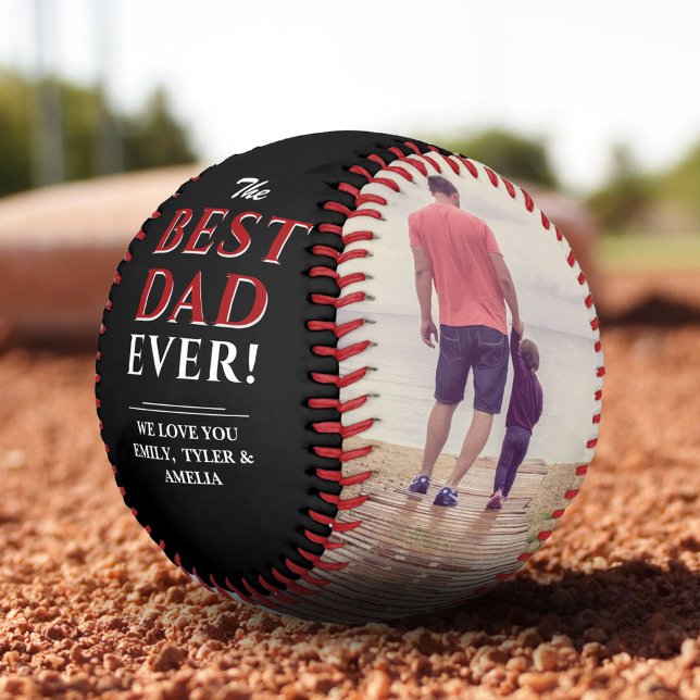Best Dad Ever Father`s Day Photo Collage Baseball (Creator Uploaded)