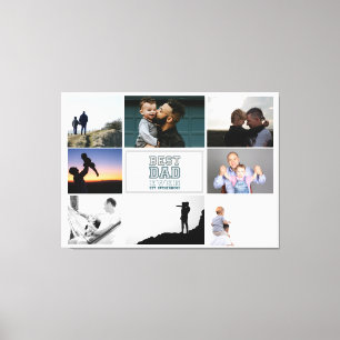 Best Dad Ever Fatherhood Photo Collage Design Canvas Print
