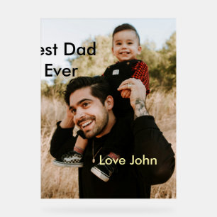 Best dad ever father's dad gift photo name simple acrylic sign