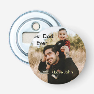 Best dad ever father's dad gift photo name simple bottle opener